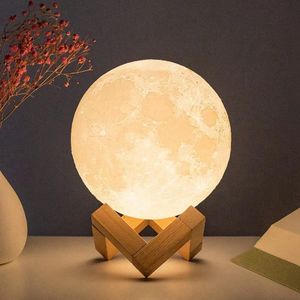 8 cm maanlamp LED Night Light Batterij aangedreven met standaard sterrenhemel Lamp slaapkamer Decor Lichten Kinderen Geschenk maanlamp USB