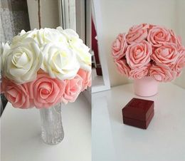 8cm Pretty Charming Artificial PE Foam Rose Flowers Bruid Boeket Home Wedding Decor Scrapbooking DIY Supplies GA95