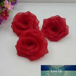 8 cm rode roos bloem hoofd zijde kunstbloemen voor bruiloft decoratie bloem diy decoratieve krans nep bloemen