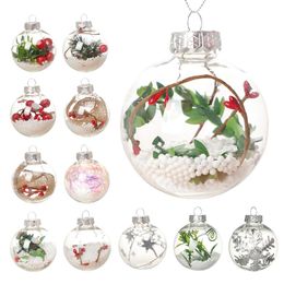 8cm Ornements De Boule De Mariage Boules De Noël PET En Plastique Nouvel An Arbre De Noël Décorations Suspendues