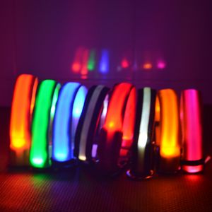 8Colors 4Sizes Night Safety LED Light Flashing Glow Nylon Pet Dog Collar Small Medium Dog Pet Leash Dog Collar Flashing Safety Collar