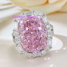 8ct rose Moisanite Diamond Ring 100% Sterling Sier Sier Party Band Rings For Women Men Engagement Bijoux