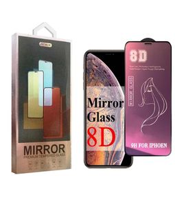 Verre trempé de beauté miroir 8D pour iPhone 11 Pro XS MAX XR protecteur d'écran pour iPhone 8 7 6 Plus avec emballage de vente au détail 7773501