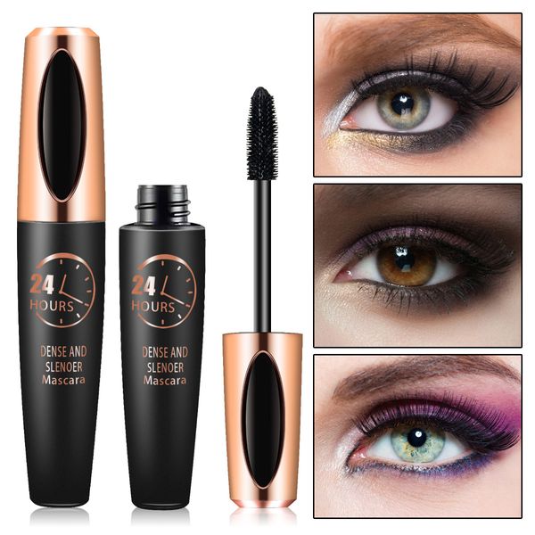 Mascara de maquillage pour cils en Fiber de soie 8D, imperméable, pour Extension de cils, noir, épais, recourbe, cosmétiques, maquillage pour les yeux