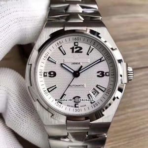 8F Factory Hoge Kwaliteit Horloges 47040 / B01A-9093 Overseas 42mm ETA 9015 Automatische Herenhorloge Sapphire Crystal White Dial Roestvrijstalen Armband Gents Horloges