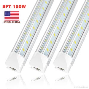 8ft 150W SMD 5730 LED Tube Light Tubes LED intégrés en forme de V 4 pieds 75W Refroidisseur Porte Congélateur LED Lights