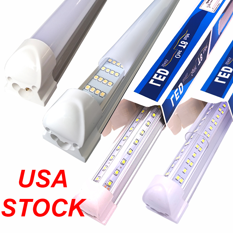 8ft 8 fot 2400 mm T8 LED-rörlampor Hög Super Bright 72W Cool White LED Fluorescerande rör AC 85-277V 25/24-Pack Stock i US Crestech168
