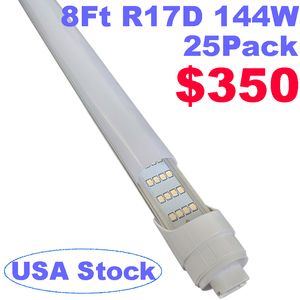 Ampoule LED 8ft 8ft LEDS SHOP Light R17d 8 Footled Bulbes 6000K 144W 18000lm, 8 pieds de lampe d'atelier, T8 / T10 / T12 Remplacement de la lumière du tube, contournement de ballast à double puissance