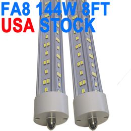 8Ft led-lampen, 144W 18000lm 6500K (25 stuks), 8 voet led-lampen, T8 T12 led-vervangingslichten, FA8 enkele pin heldere afdekking, vervang F96t12 fluorescentielamp crestech