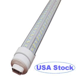 8ft LED -lampen Licht - 144W 6500K, Clear Cover, R17D/HO Base, 18000lm, 300 W Equivalent Fluorescerende Tubes F96T12/DW/HO, Rotate V -vormig, Dual -Ended Powered Usalight