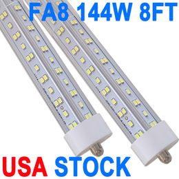 8FT LED-lampen, enkele pin Fa8-basis, 144W (300W-equivalent), 6500K daglicht, 18000LM, 8 voet T8 T10 T12 LED-buisverlichting, 96'' LED-vervangingsfluorescentielicht, Ballast Bypass crestech