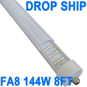 8FT LED-lampen, enkele pin Fa8-basis, 144 W (300 W equivalent), 6500 K daglicht, 18000 LM, 8 voet T8 T10 T12 LED-buislampen, 96 '' LED-vervangende fluorescerende ballast bypass crestech