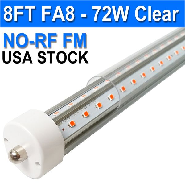 Ampoules LED de 8 pieds, ampoule LED T8 de 8 pieds pour remplacement fluorescent T12, 72W 7200lm tubes LED de 8' 96