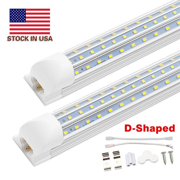 8FT LED Lumières Refroidisseur Porte LED Tube En Forme de V 4FT 5FT 6FT 8 Pieds T8 52W 72W Double Côté Intégré Fluorescent lumières led