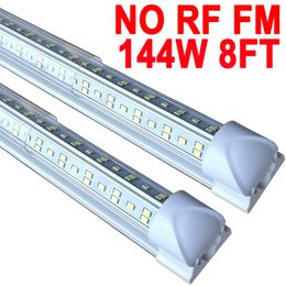 8FT LED-winkellamp, 144W 144000LM 6500K, doorzichtige afdekking koppelbare LED-buisverlichting, V-vorm geïntegreerde T8 LED-verlichting, LED-plafondverlichting voor garagewerkplaatsen crestech