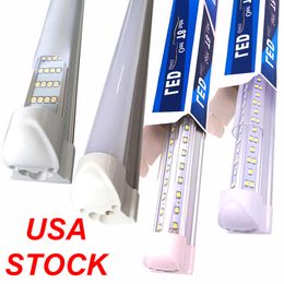 8ft LED Shop Light 6000K Cool White V Shape T8 LED-buis Licht bevestiging voor onder-counter kast Workbench Closet Plug en Play met aan/uit switch usastar