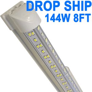 8Ft LED-winkelverlichtingsarmatuur - 144W T8 geïntegreerde LED-buislamp - 6500K 7200LM V-vorm koppelbaar - Hoge output - Heldere kap - Plug and Play - 270 graden garages, Crestech kopen