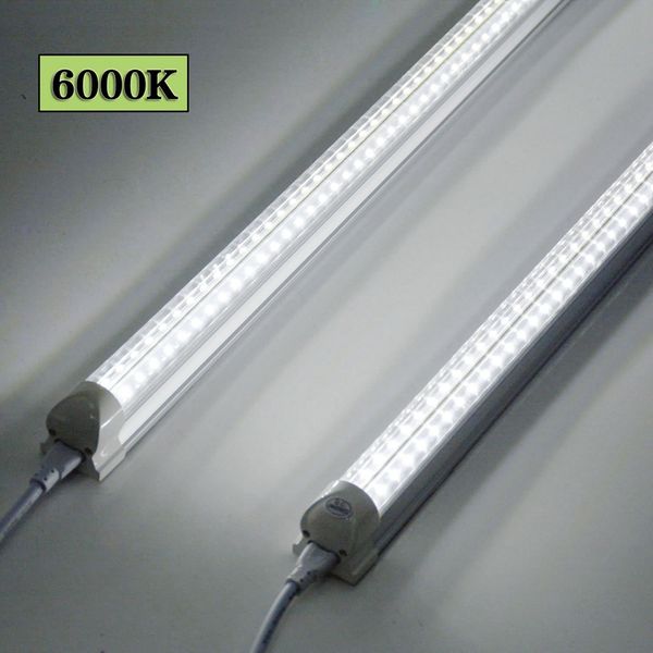 Lámpara LED para tienda de 8 pies, 72 W, 6000 K, forma de V blanca, 8 pies, 6 pies, 5 pies, 4 pies, 3 pies, 2 pies, 1 pie, T8, luces enfriadoras de tubo integradas, paquete de 25