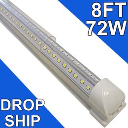 8Ft LED-winkelverlichtingsarmatuur - 72W T8 geïntegreerd LED-buislicht - 6500K 7200LM V-vorm koppelbaar - Hoge output - Heldere kap - Plug and Play - 270 graden garage, Shop usastock