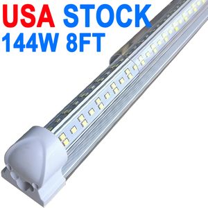 8FT LED Shop Light Garage 144W 6500K 14400LM Lumière blanche, T8 8FT LED Tube Lights Entrepôt Atelier Sous-sol, Connectable LED ShopLights Garage Warehouse crestech