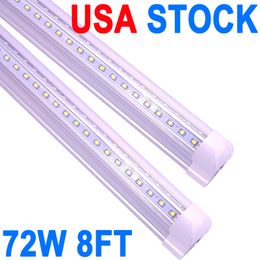 Luz LED para tienda de 8 pies, garaje, 72 W, 6500 K, 7200 lm, luz blanca, luces de tubo LED T8 de 8 pies, almacén, taller, sótano, luces LED conectables para tiendas, gabinete, garaje, banco de trabajo crestech