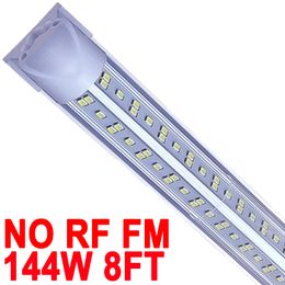 8Ft Led Winkelverlichting Armatuur NO-RF FM, 8 Voeten 144W 8' Garagelicht, Plug and Play Hoge Output Mount 96'' NO-RF RM T8 Geïntegreerde LED-buis, Koppelbare Led-lampen Garageschuur crestech