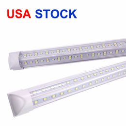 8ft Led T8 4ft Tube Lights Double Rangées Tubes smd2835 72w Intégré 2.4m LED Shop Lighting linkable 25-Pack Led Fluorescent