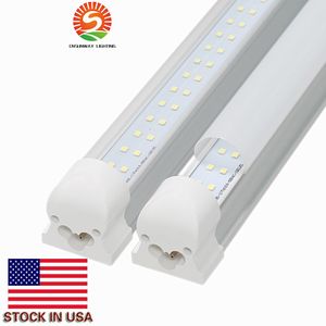 Tubo led de 8 pies Líneas dobles Led 4 pies 8 pies Tubo de luz integrado T8 Tubos led Luces fluorescentes 28W 65W AC 110-240V UL DLC