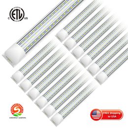 8ft LED-buislicht, 120W T8 6500K koele witte LED-buizen armaturen 12000 lumens, geïntegreerd single-end aangedreven voor winkelgarage magazijn 4ft 60W etl