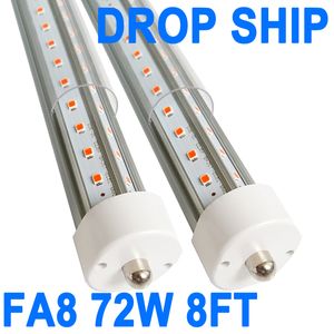 8FT LED-buislicht, T8 8FT LED-lampen 72W 6500K Daglichtwit FA8 Basis LED-buizenverlichting, vervanging van fluorescentielampen, 5400 lumen, dual-end aangedreven crestech