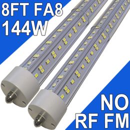 Tube LED de 2,4 m, ampoules LED T8 de 2,4 m, base FA8 144 W, blanc froid, remplacement pour luminaires fluorescents 6 500 K, entrepôt, atelier, centre commercial, magasin, garage, grange, USAstock