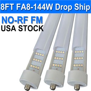 8FT LED-buislicht, T8 8FT LED-winkellampen 144W FA8-basis, vervanging voor fluorescerende armaturen 6500K voor magazijnwerkplaats winkelcentrumwinkelgarage usastock