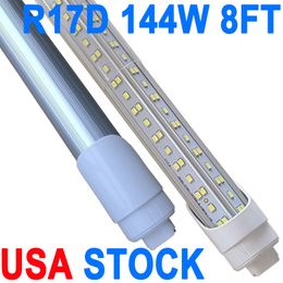 8FT LED-buislampen T8-gloeilampen, G13-basis met dubbel uiteinde (inclusief R17D-kap), 6500K daglicht Type B ballastbypass, 144W voor magazijngaragekast crestech
