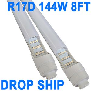 Ampoules LED T8 de 2,4 m, culot G13 à double extrémité (capuchon R17D inclus), contournement de ballast de type B, lumière du jour 6 500 K, 144 W 18 000 lm, 120-277 V, couvercle laiteux IP40 Crestech