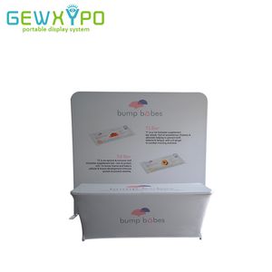 Portes de tela de tensión recta portátil de 8 pies Panner Muro con 6 pies Spandex All Sides Table Tabret Impresión (opcional)