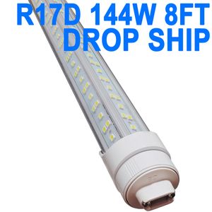 Tube lumineux LED R17D de 2,4 m, ampoules LED F96t12 HO de 2,4 m, lampe d'atelier LED de 2,4 m pour remplacer les ampoules fluorescentes T8 T12, entrée 100-277 V, 18 000 lm, blanc froid 6 000 K Crestech
