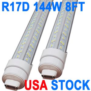 Tubo de luz LED R17D de 8 pies, bombillas LED F96t12 HO de 8 pies, luz LED de taller de 96'' y 8 pies para reemplazar bombillas fluorescentes T8 T12 granero, entrada de 100-277 V, 18000 lm, blanco frío 6000 K crestech