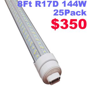 8ft R17D LED-buislicht, F96T12 HO 8 voet LED-lampen, 96 '' 8ft LED-winkellicht om T8 T12 fluorescerende gloeilampen, 100-277V-ingang, 18000lm, 6000K, 6000K, Lens Crestech te vervangen.