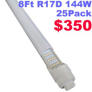 Tube LED R17D de 8 pieds, ampoules LED F96t12 HO de 8 pieds, lampe d'atelier LED de 96 '' 8 pieds pour remplacer les ampoules fluorescentes T8 T12, entrée 100-277 V, couvercle laiteux givré de 18 000 lm crestech168