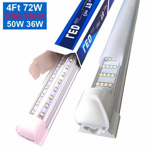 8ft T8 LED -buizen Licht 3ft 4ft 5ft 6ft 144W V -vormige koelere deurbuisverlichting Vriesverlichting 4 6 Rijwinkelslampen Crestech168