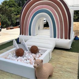 8 pies al por mayor comercial al aire libre colorido Macaron Bounce House inflable saltando boda castillo animoso blanco boda gorila con soplador envío aéreo libre