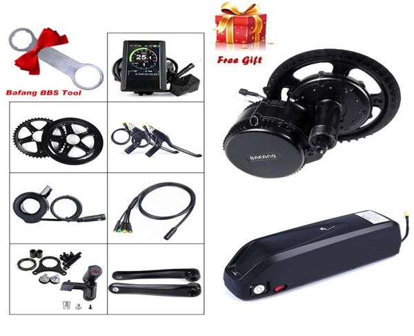 8FUN BBS02 BBS02B BAFANG 48V 750W Kit de conduite Mid Drive Kit de conversion de vélo électrique 48V Batterie de vélo 12Ah Samsung Cell5961955