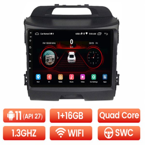 8G + 128G DSP 2 Din Android 11 4G NET autoradio lecteur vidéo multimédia pour KIA Sportage R 2011 2008-2017 ans WiFi BT tout en un