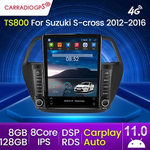 8G 128G IPS RDS DSP Android 11 Lecteur de radio dvd de voiture à 8 cœurs pour Suzuki S Cross SX4 2012-2016 Navigateur GPS WIFI Carplay Stéréo Auto