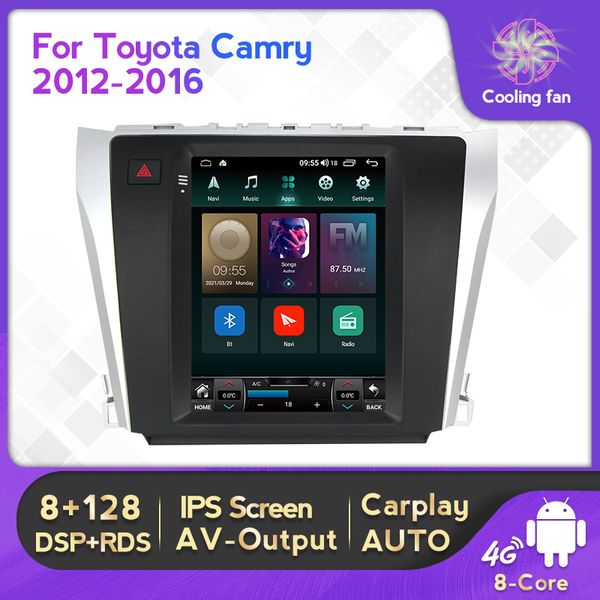 Lecteur vidéo multimédia Radio dvd de voiture Android 11 8G pour Toyota Camry 2012-2017 Style Tesla 2 din Navigation GPS 4G WIFI Carplay BT