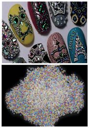8g Kleurrijke Micro Kralen Strass Mix Kleurverloop 3D Tip Nagel Decoratie Voor UV Gel Manicure Nail Art5451308