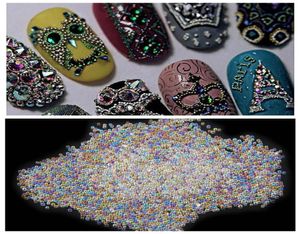 8g Kleurrijke Micro Kralen Strass Mix Kleurverloop 3D Tip Nagel Decoratie Voor UV Gel Manicure Nail Art4856532