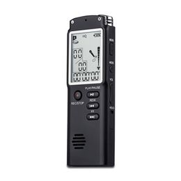 Enregistreur vocal 8 Go / 16 Go / 32 Go Enregistreur vocal audio numérique professionnel USB Dictaphone avec lecteur MP3 WAV noir