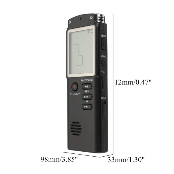 8GB 16GB Recargable USB Grabadora de voz de audio digital Dictáfono Reproductor de MP3 - 16GB