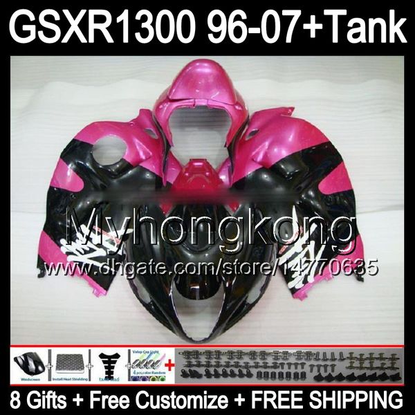 8gift Pour noir brillant SUZUKI Hayabusa GSXR1300 96 97 98 99 00 01 13MY87 GSXR 1300 GSX-R1300 GSX R1300 02 03 04 05 06 07 rose noir